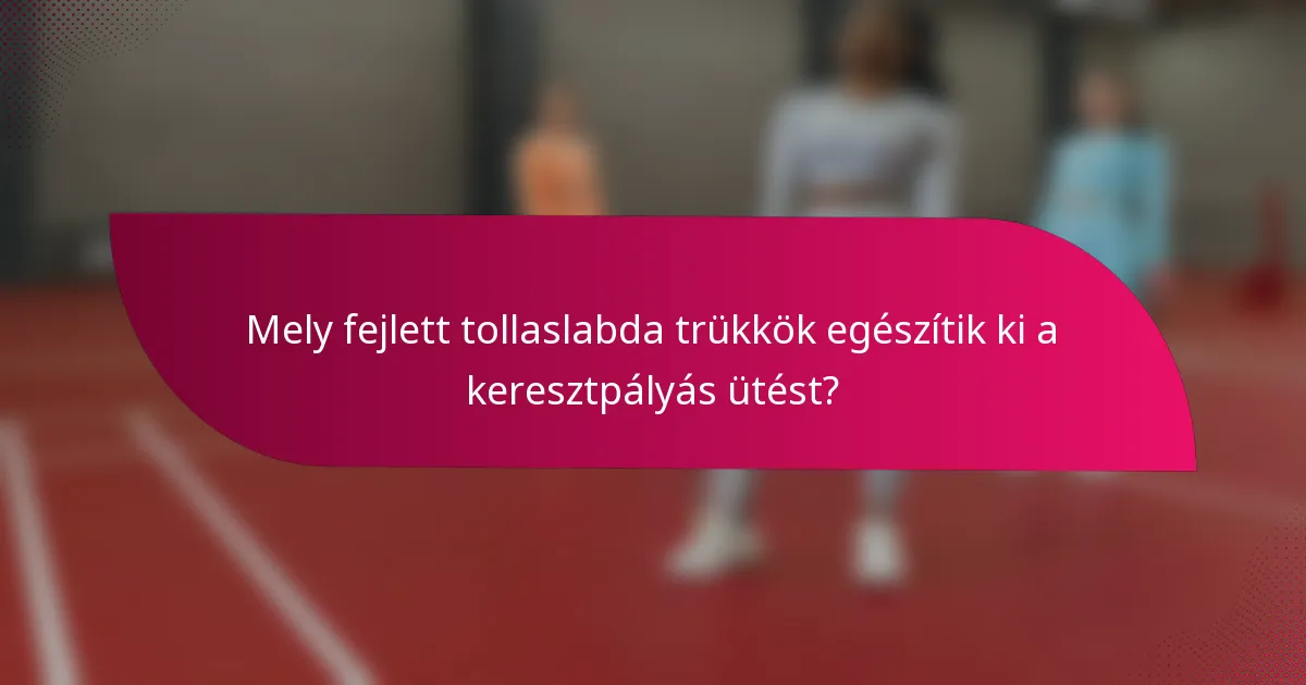 Mely fejlett tollaslabda trükkök egészítik ki a keresztpályás ütést?